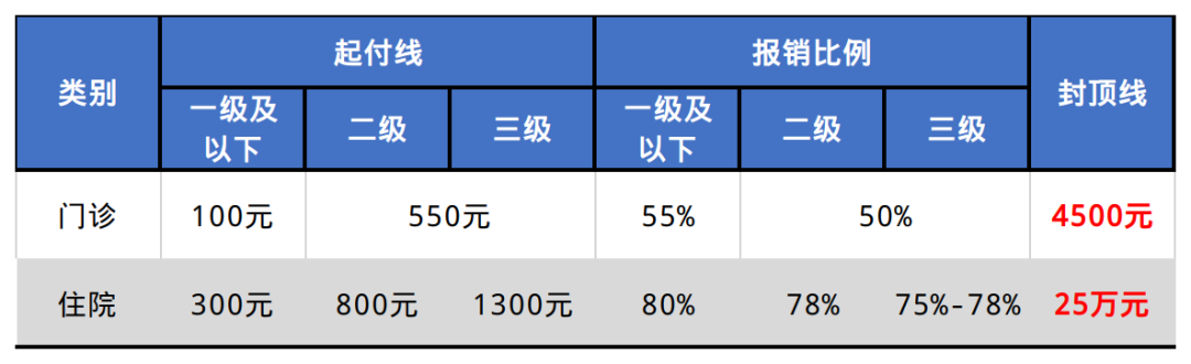 医保待遇和报销比例